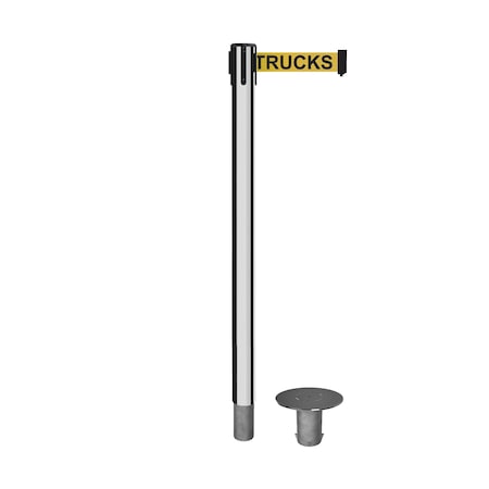 Stanchion Belt Barrier Removable Base Pol.Steel Post 7.5ftForkl..Belt